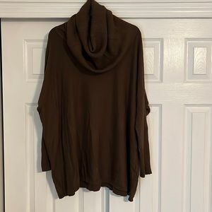 Olive green cowl neck oversized sweater